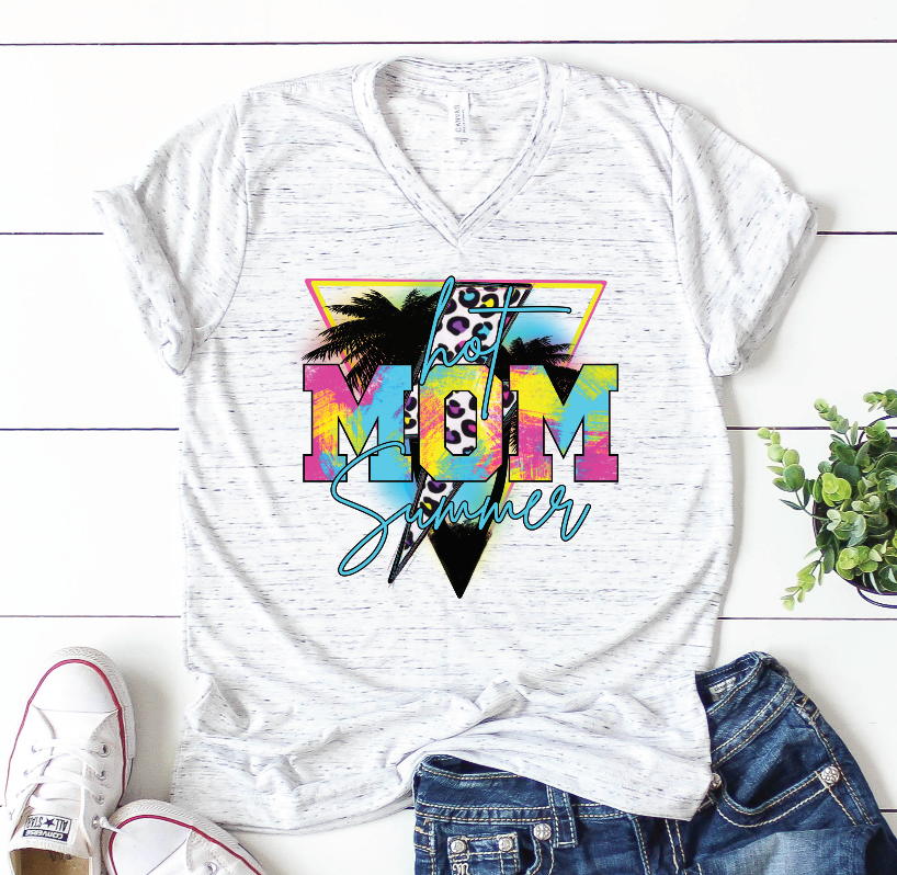 Hot Mom Summer V Neck T-Shirt