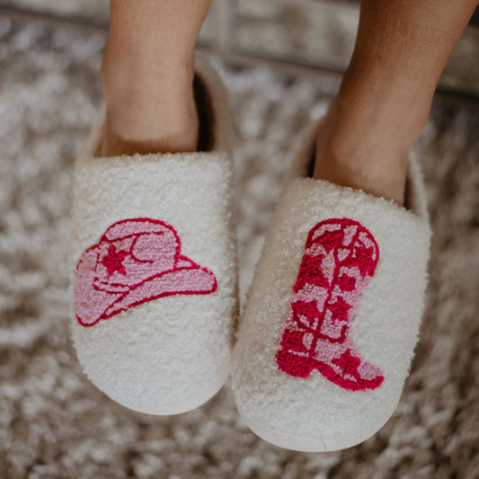 Boot and Cowgirl Hat Slippers