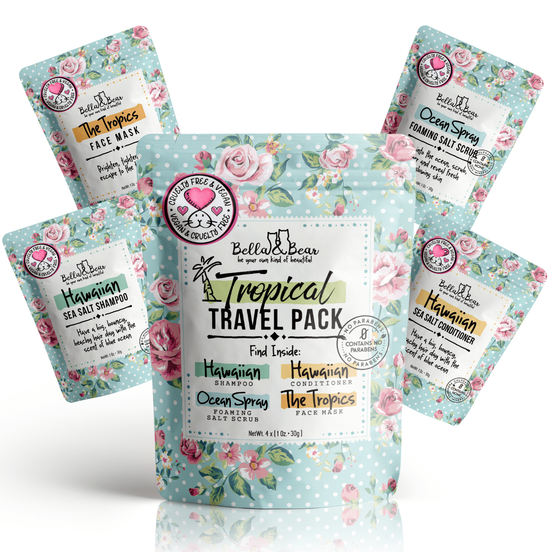 Travel Size Gift Pack - Shampoo, Conditioner, Body Scrub & Face Mask