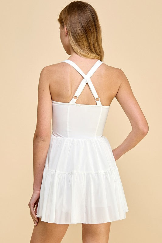 Ruffle Dress- White